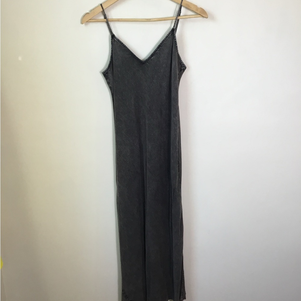 Gap Charcoal Slip Maxi Dress with Spaghetti Straps New
